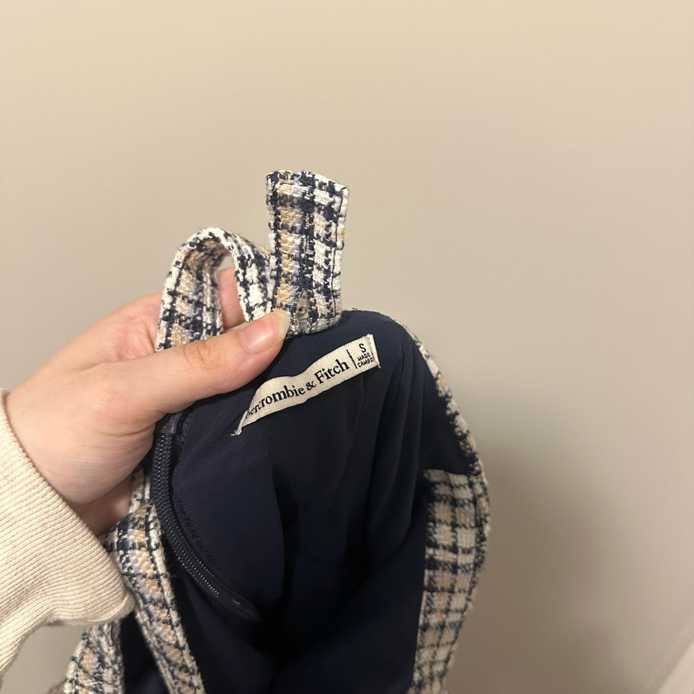 Abercrombie & Fitch Plaid Checkered Square Neck Academic Mini Dress Size Small - Picture 6 of 6